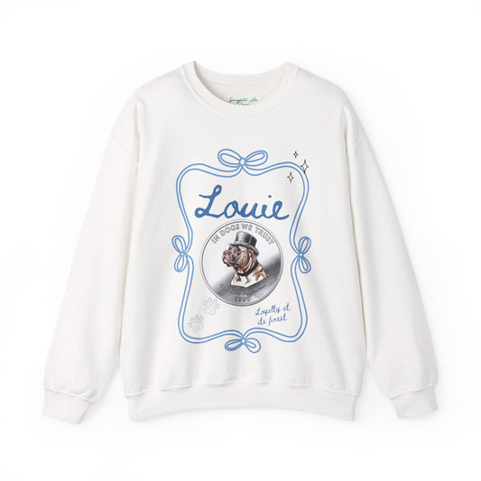 Pit bull Lucky Coin Personalized Vintage Dog Name Crewneck Sweatshirt