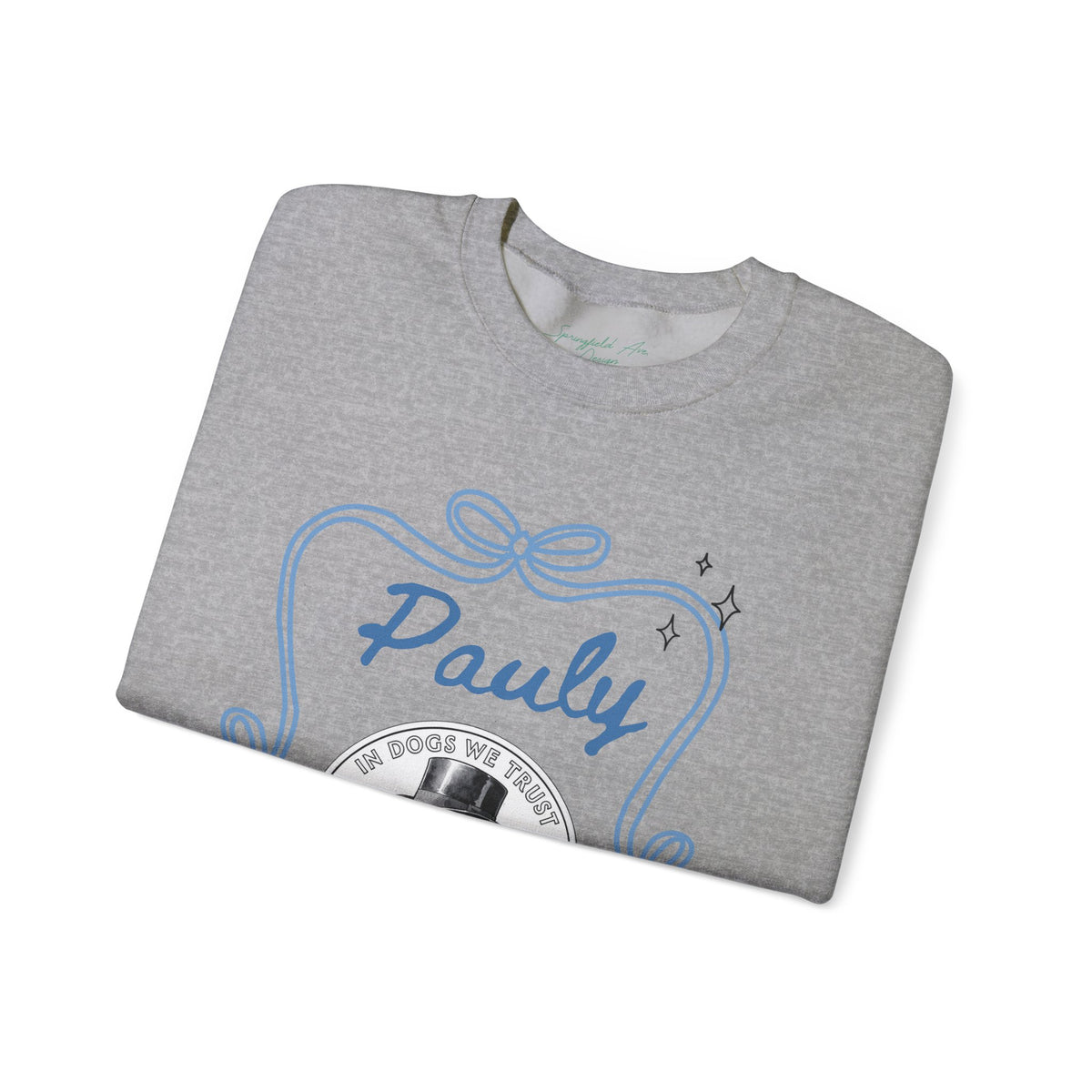 English Bulldog Lucky coin Personalized Dog Name Crewneck Sweatshirt