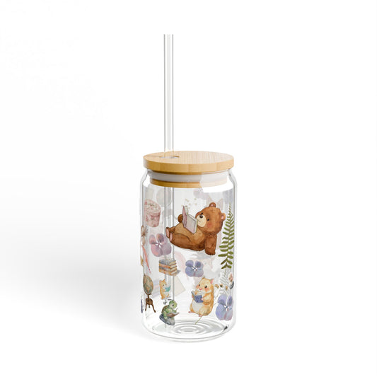 Bookish Animals 1 Glass Tumbler 16oz