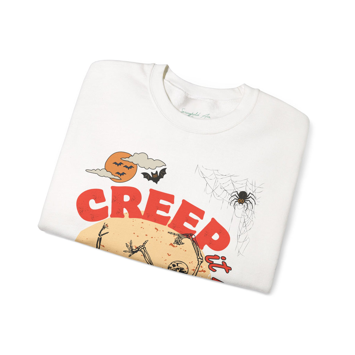 Halloween Skeleton "Creep It Real" Crewneck Sweatshirt