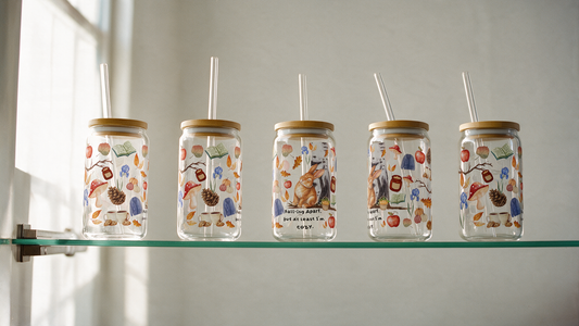 Animal Nap Glass Tumbler 16oz