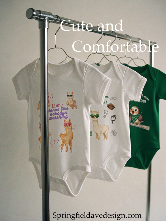 "Llama Dance Like Nobody's Watching" Cute Baby Onesie, Infant Bodysuit