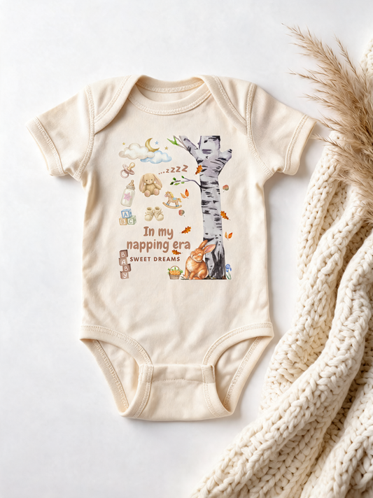 Woodland Dreams Infant Bodysuit — "In My Napping Era" Baby Onesie