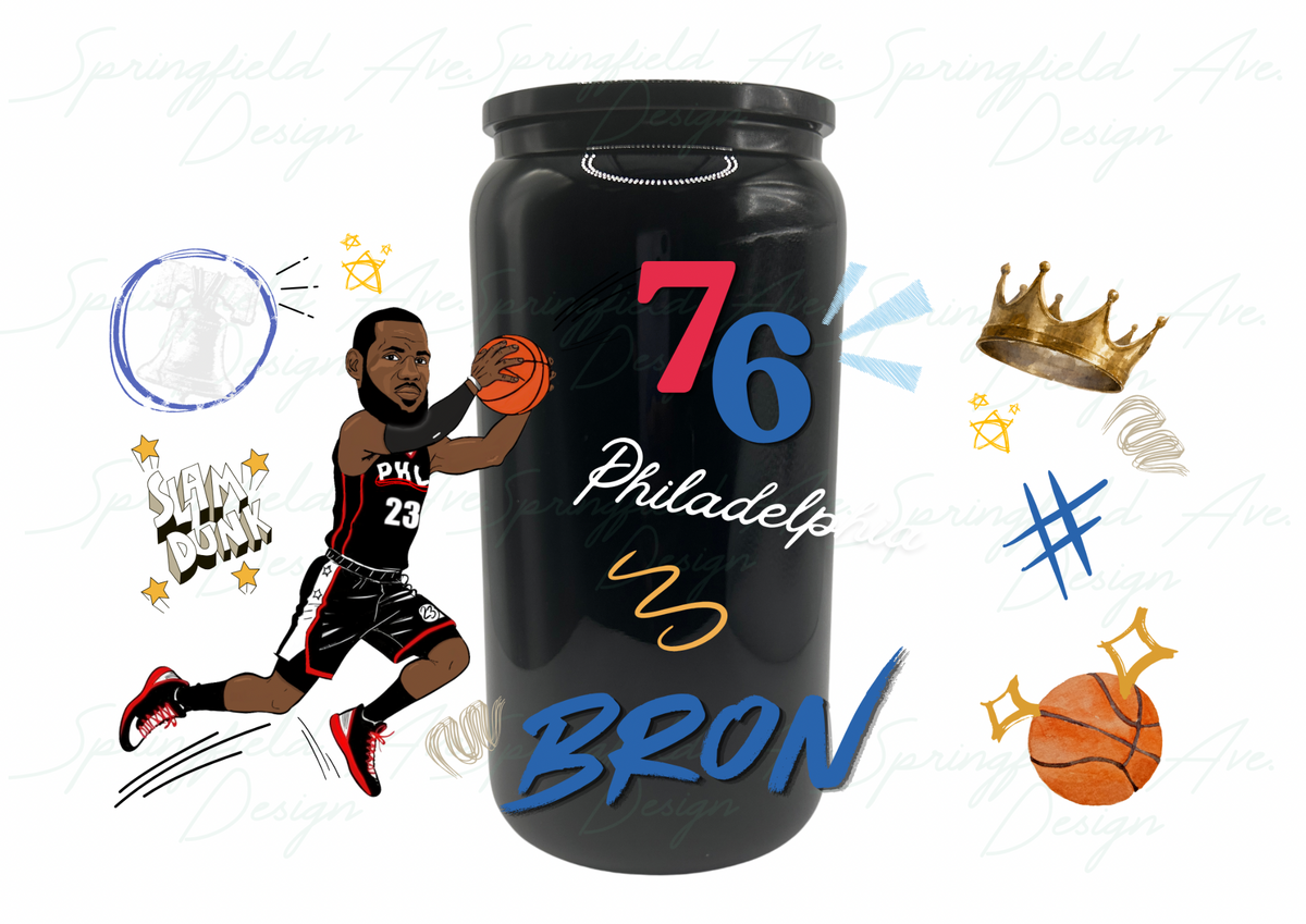 Philly Basketball Glass Tumbler 16oz
