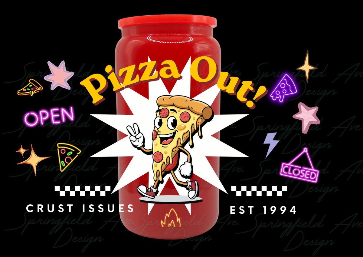 Retro Pizza Glass Tumbler 16oz