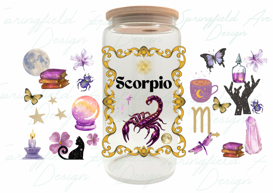 Scorpio Zodiac Glass Tumbler 16oz