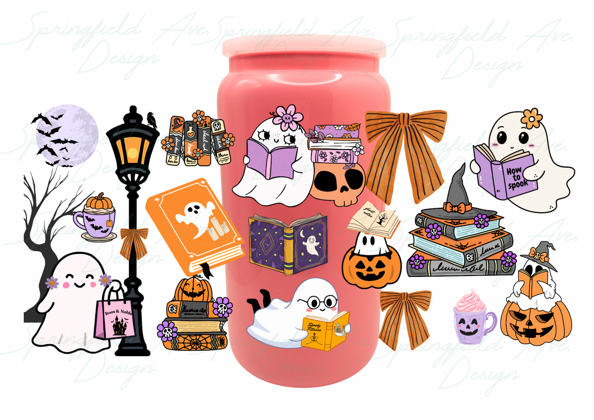 Bookish Ghost Glass Tumbler 16oz