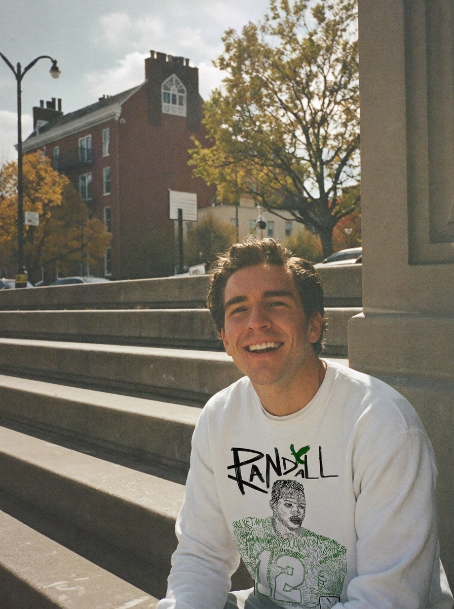 Randall Vintage Portrait Crewneck Sweatshirt, hand drawn illustration , Philly legend crewneck