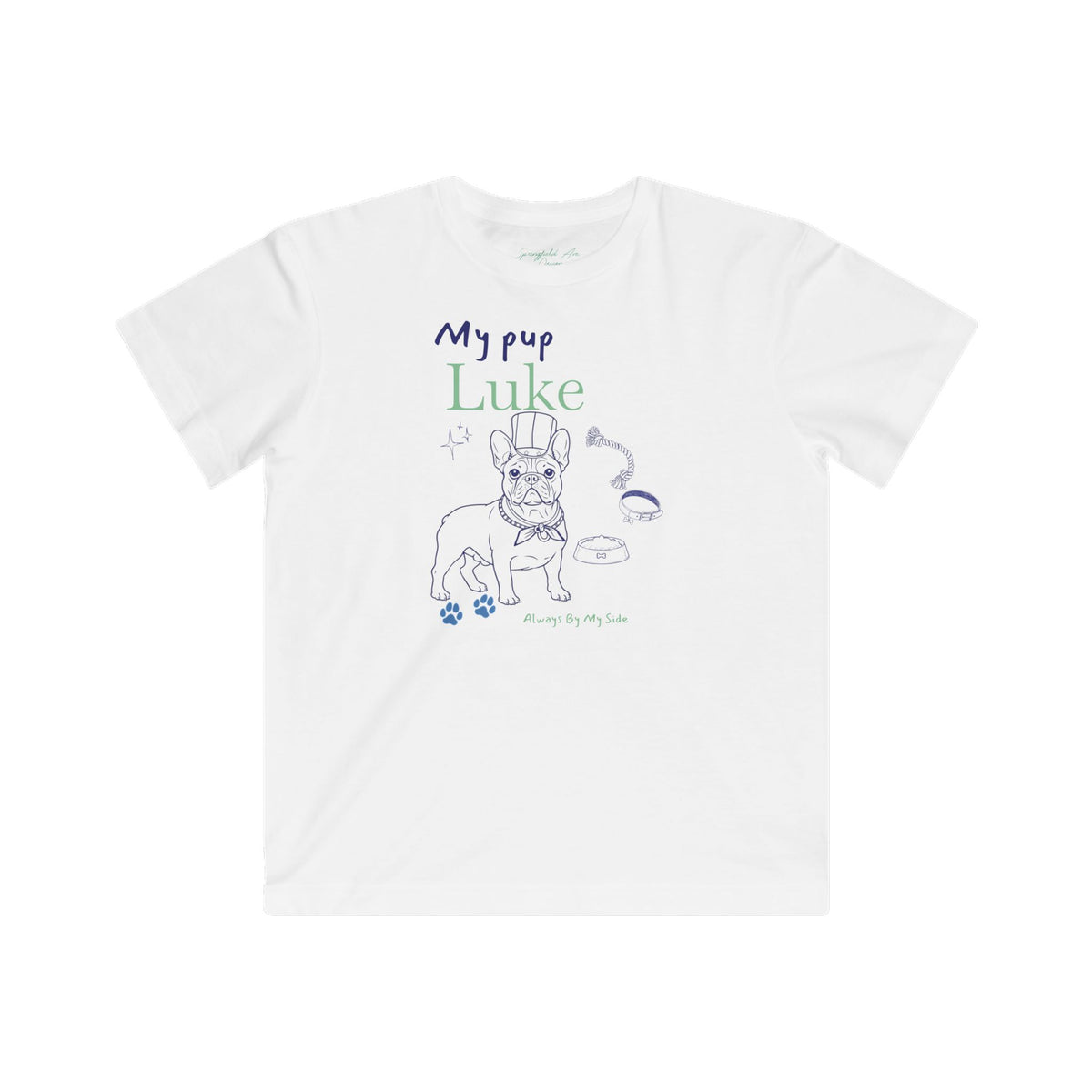 French bull dog Kids Tee — 'My Pup' Cute French Bulldog Sketch Shirt for big kids