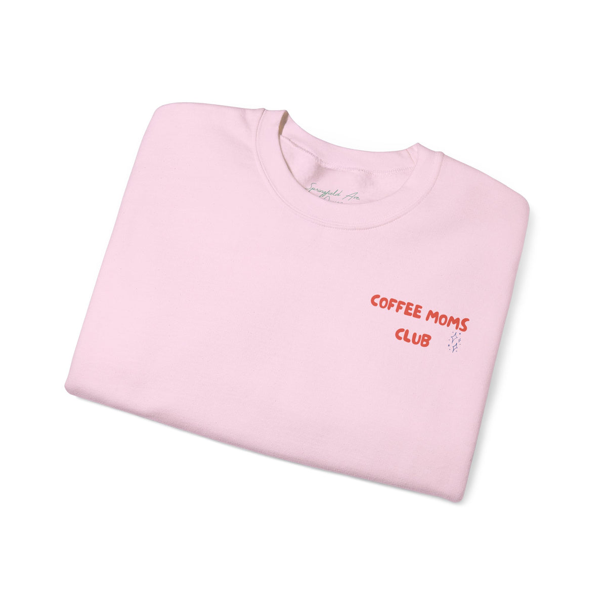 Coffee Moms Unite Sweatshirt — “Coffee Mom Club” Cozy Crewneck for Moms red and blue