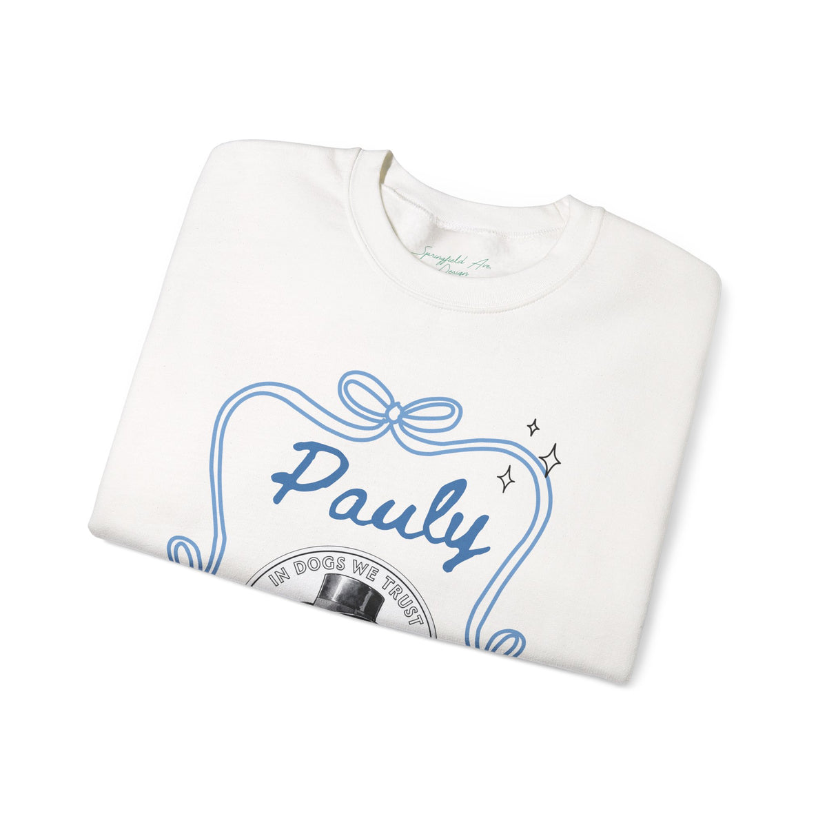 English Bulldog Lucky coin Personalized Dog Name Crewneck Sweatshirt