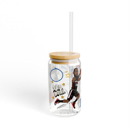 Philly Basketball Glass Tumbler 16oz