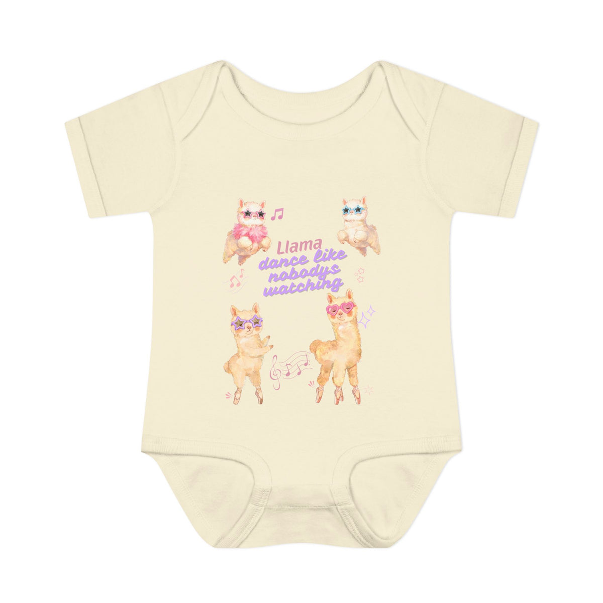 "Llama Dance Like Nobody's Watching" Cute Baby Onesie, Infant Bodysuit