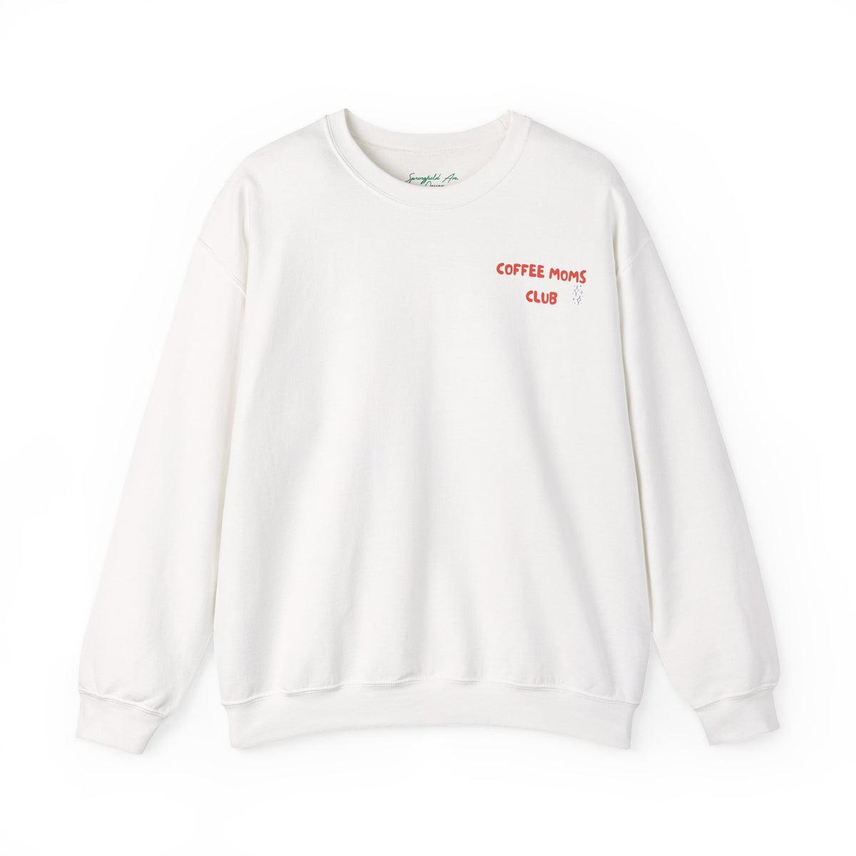 Coffee Moms Unite Sweatshirt — “Coffee Mom Club” Cozy Crewneck for Moms red and blue