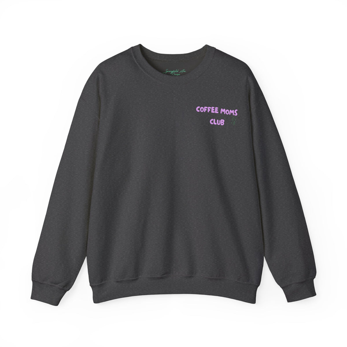 Coffee Moms Unite Sweatshirt — 'Coffee Mom Club' Cozy Crewneck for Moms powder purple letters