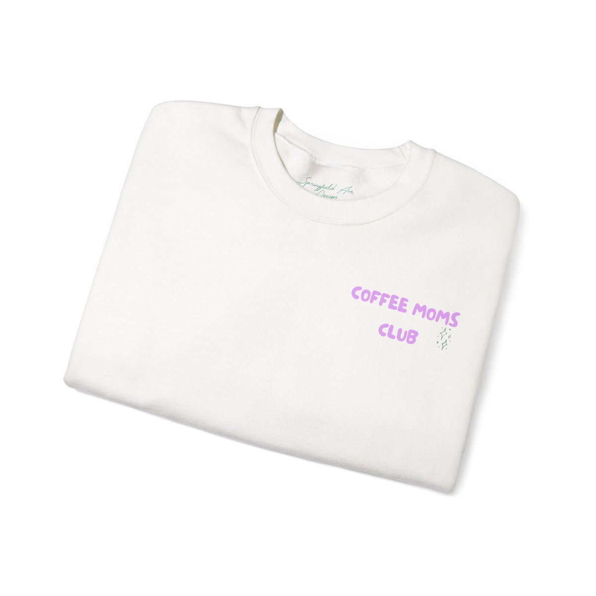Coffee Moms Unite Sweatshirt — 'Coffee Mom Club' Cozy Crewneck for Moms powder purple letters