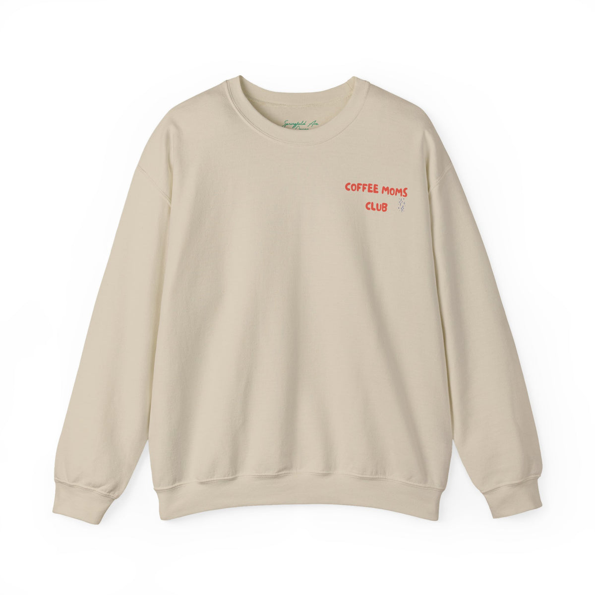Coffee Moms Unite Sweatshirt — “Coffee Mom Club” Cozy Crewneck for Moms red and blue