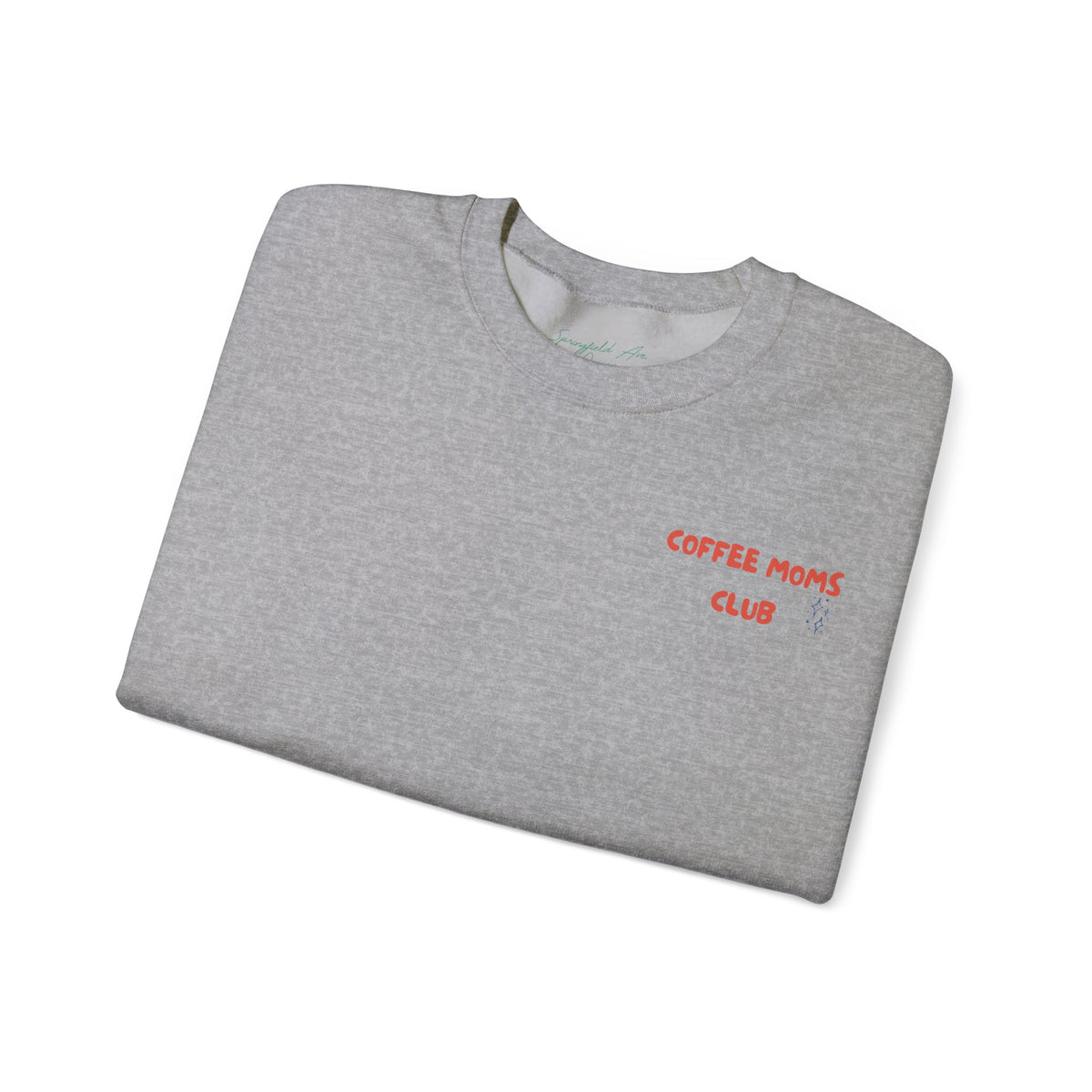 Coffee Moms Unite Sweatshirt — “Coffee Mom Club” Cozy Crewneck for Moms red and blue