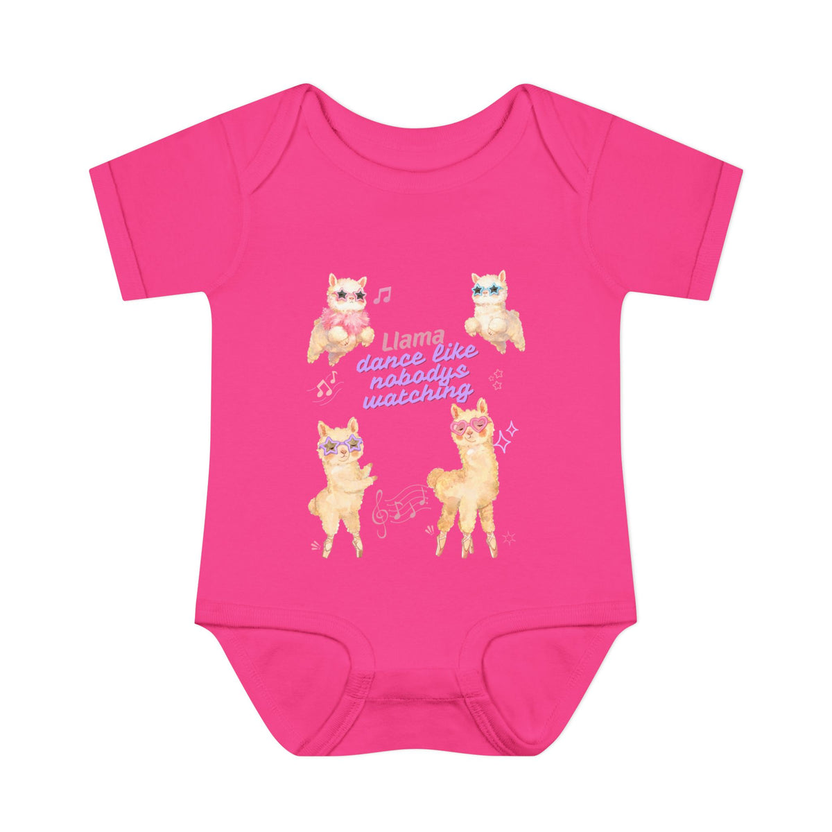 "Llama Dance Like Nobody's Watching" Cute Baby Onesie, Infant Bodysuit