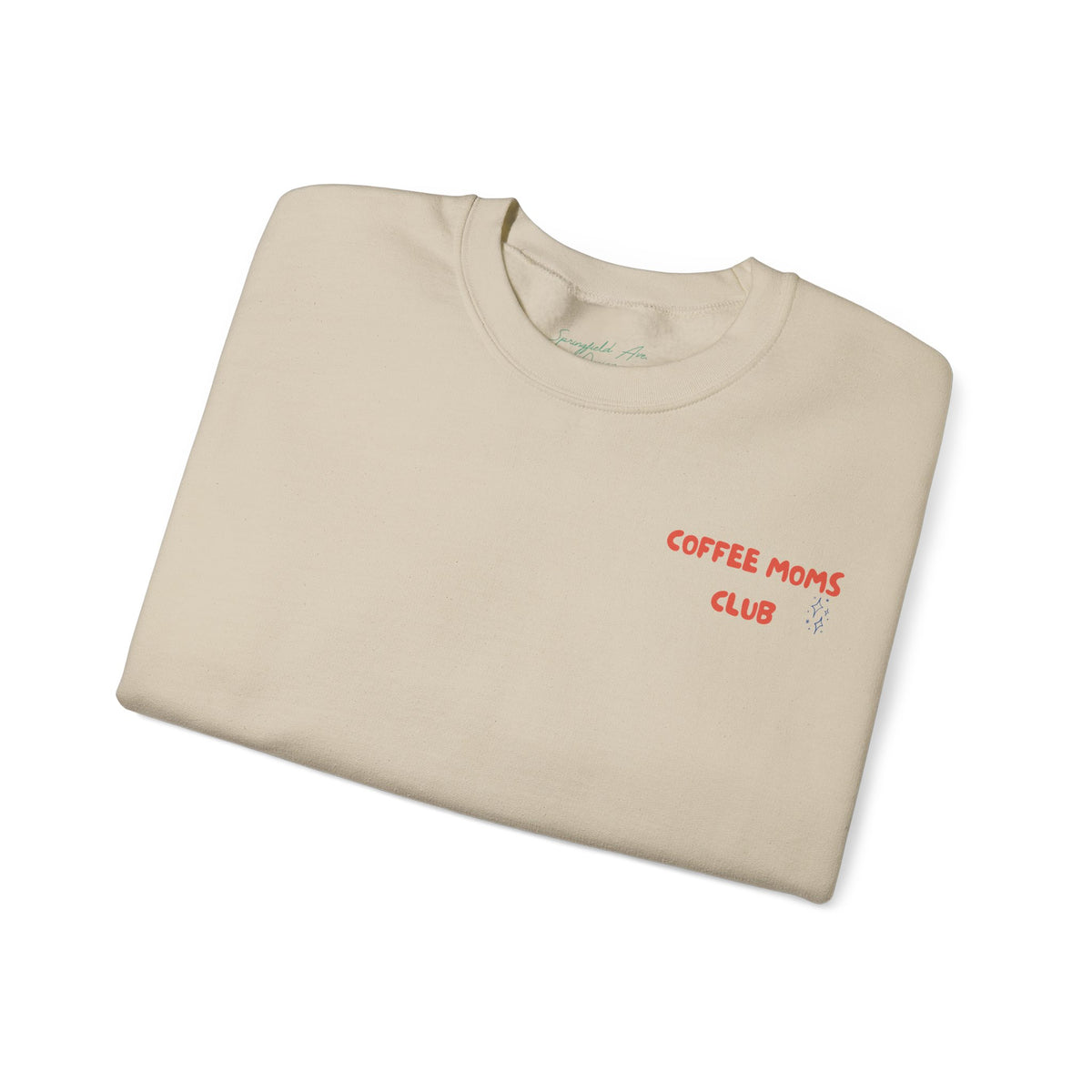 Coffee Moms Unite Sweatshirt — “Coffee Mom Club” Cozy Crewneck for Moms red and blue
