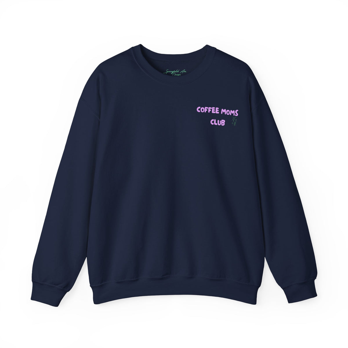 Coffee Moms Unite Sweatshirt — 'Coffee Mom Club' Cozy Crewneck for Moms powder purple letters