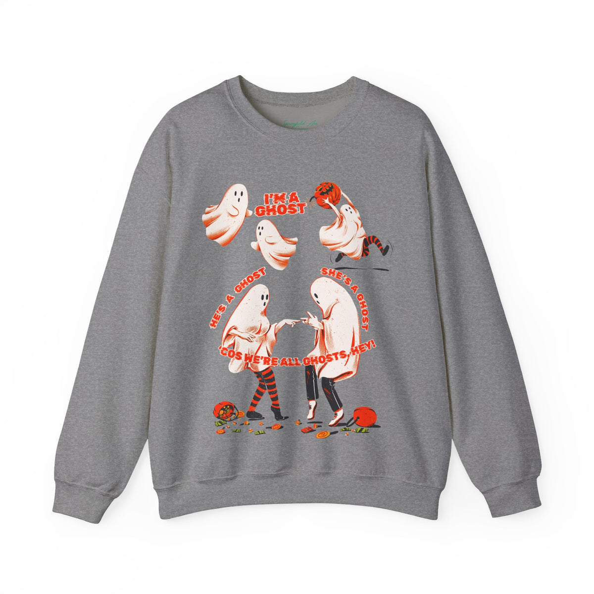 Ghost Costume Crewneck Sweatshirt — "I'm a Ghost" Halloween Crewneck