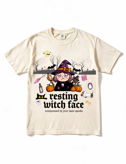 Resting Witch Face T-Shirt — Cute Grumpy Witch Halloween Tee