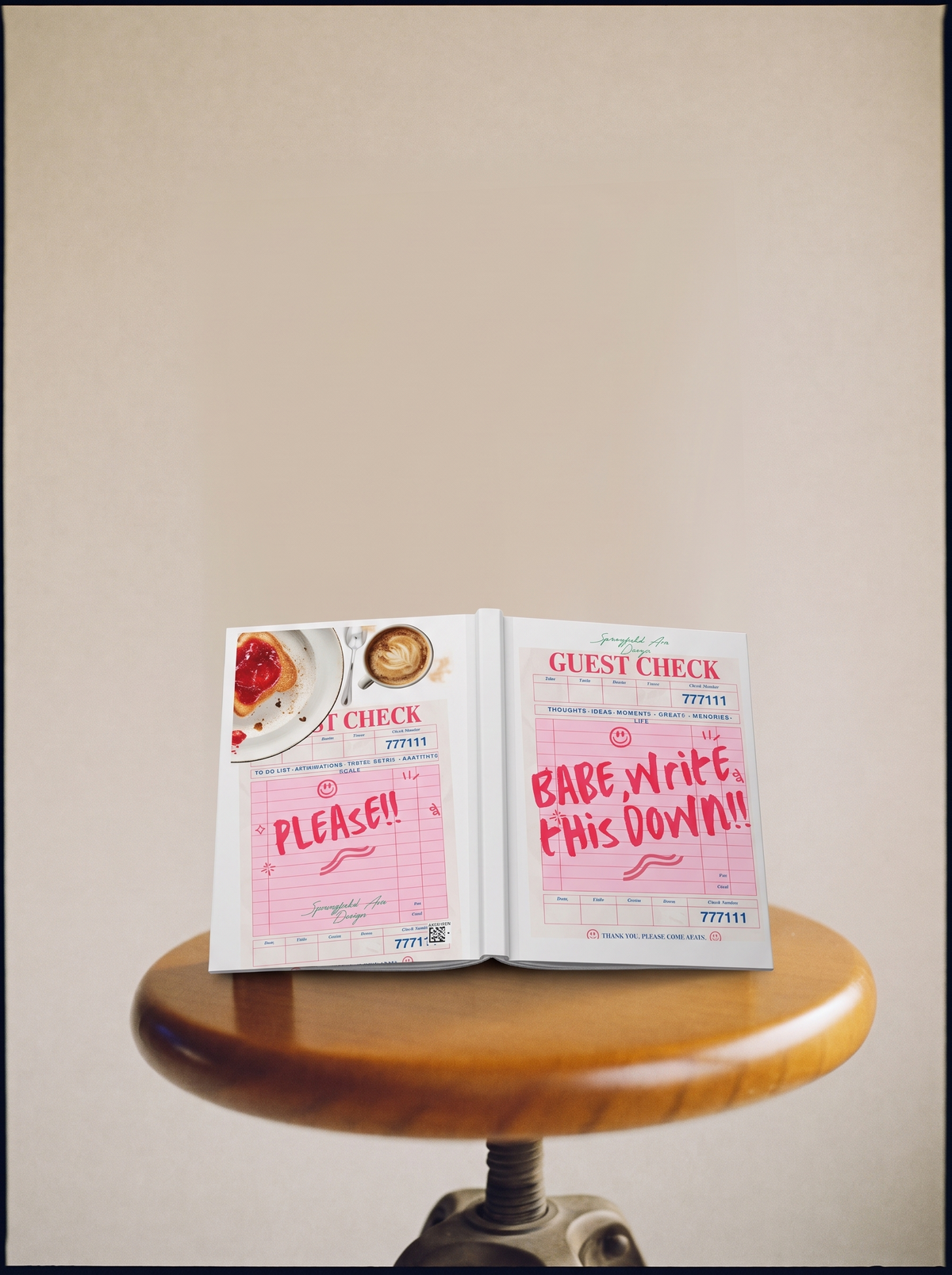'Babe, Write This Down' Pink UNLINED sketchbook or journal, Hardcover Journal
