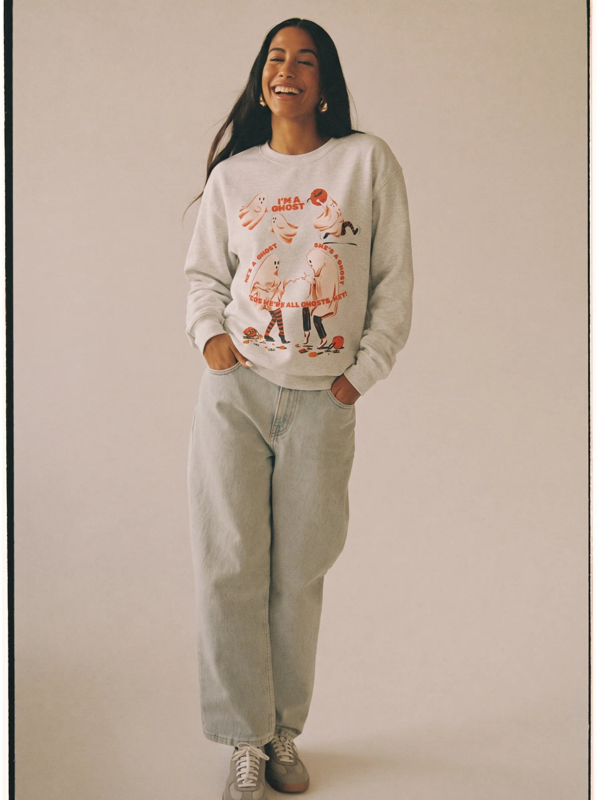 Ghost Costume Crewneck Sweatshirt — "I'm a Ghost" Halloween Crewneck