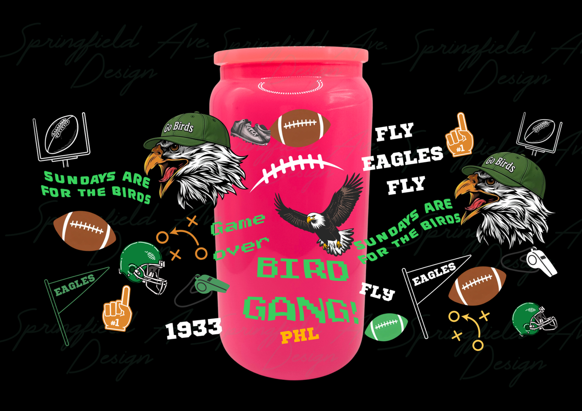 Philly Footballl Glass Tumbler 16oz