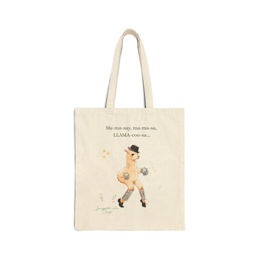 Llama pop star Cotton Canvas Tote Bag