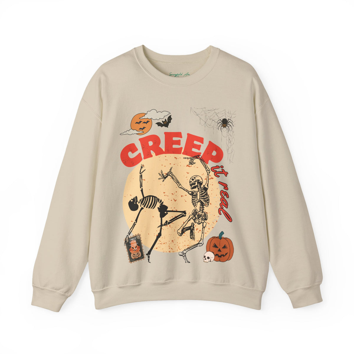 Halloween Skeleton "Creep It Real" Crewneck Sweatshirt