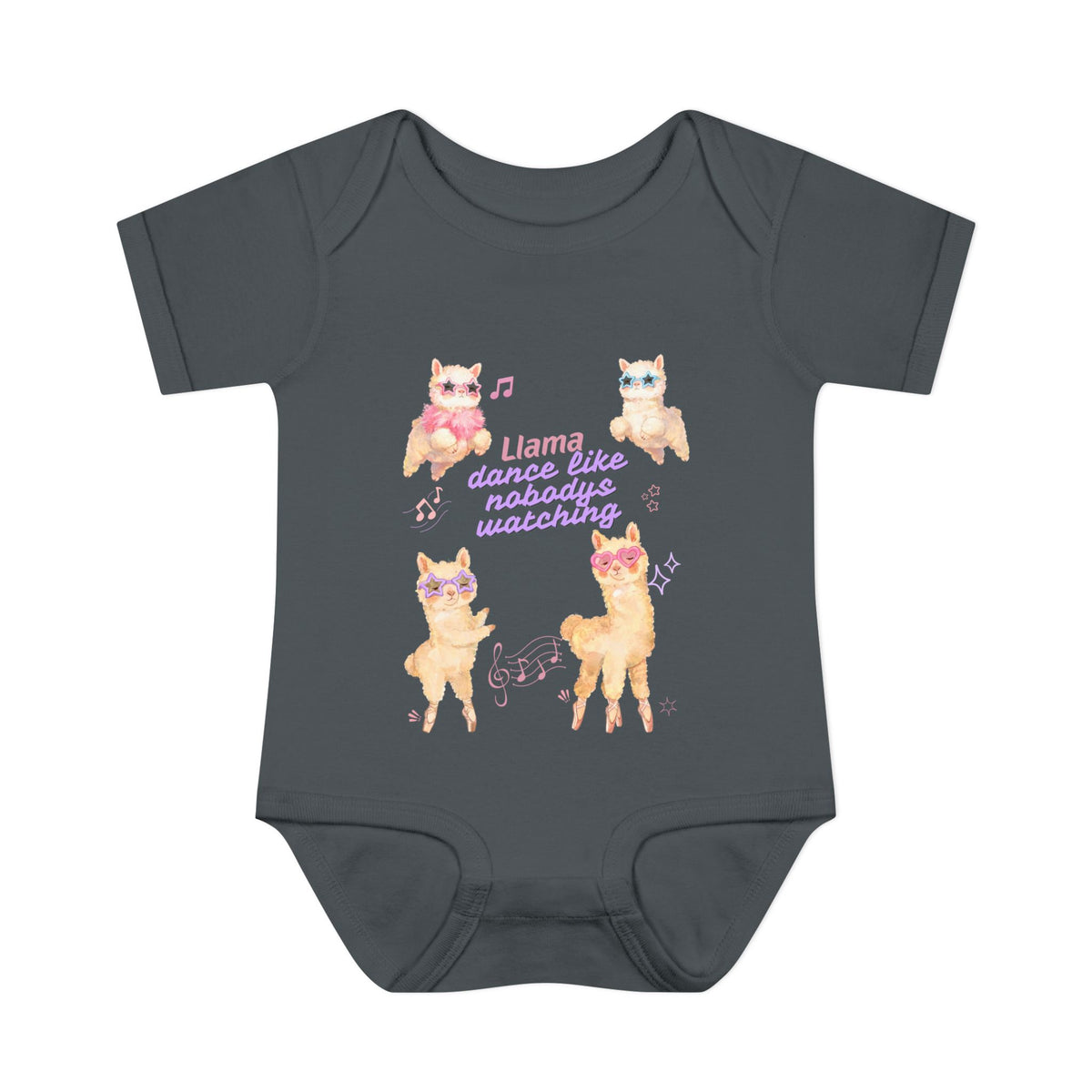 "Llama Dance Like Nobody's Watching" Cute Baby Onesie, Infant Bodysuit