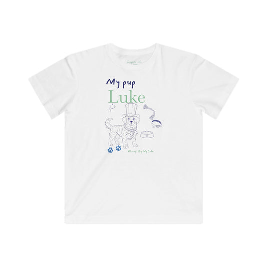 Golden retriever Kids "My Pup" Cute Puppy Graphic Tee — Playful Dog Lover Shirt for big kids