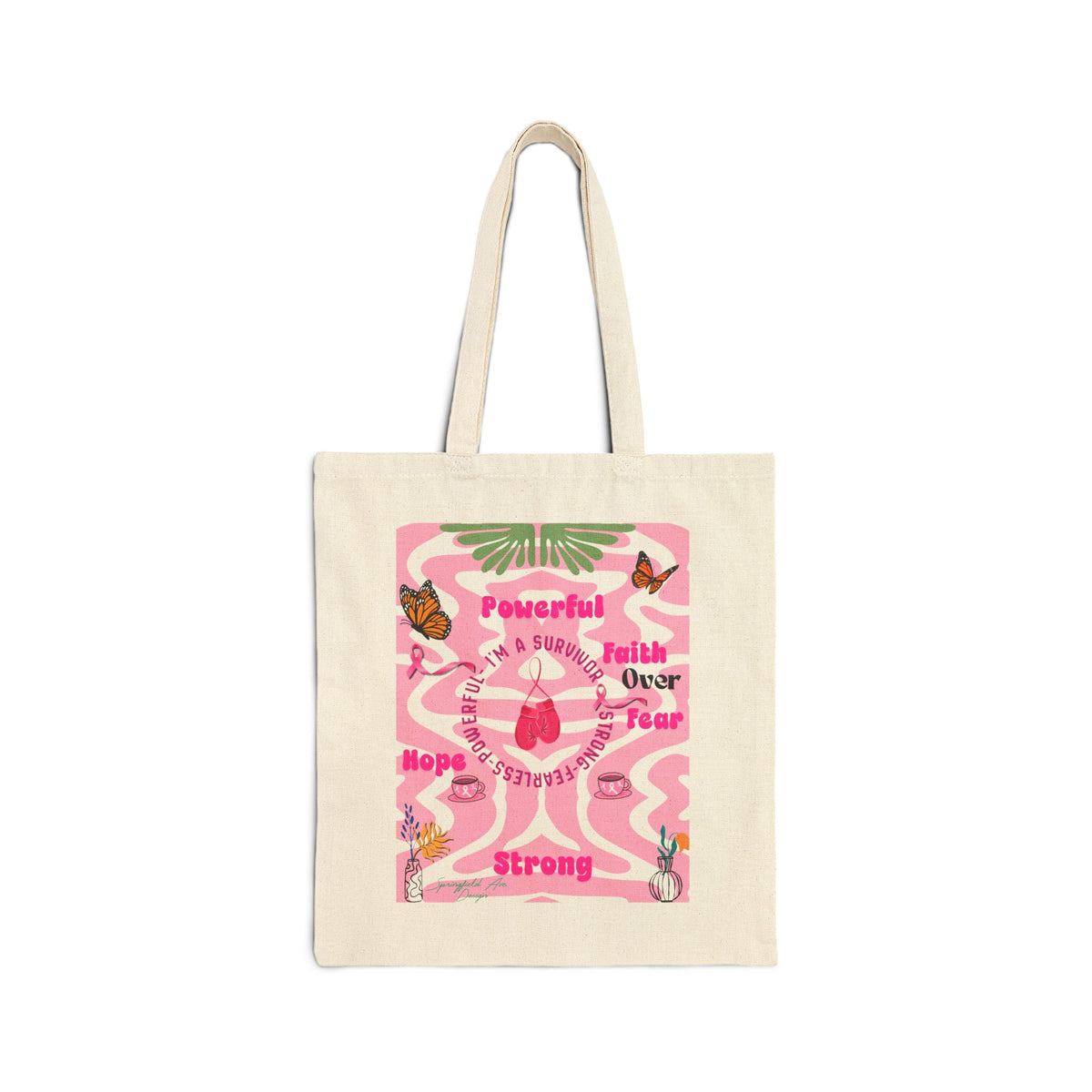 Breast Cancer awareness month Cotton Canvas Tote Bag 1
