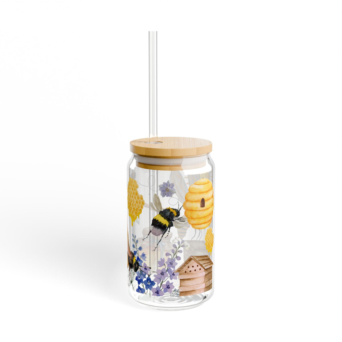 Love for Bees Glass Tumbler 16oz