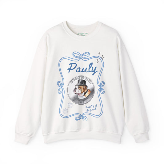 English Bulldog Lucky coin Personalized Dog Name Crewneck Sweatshirt