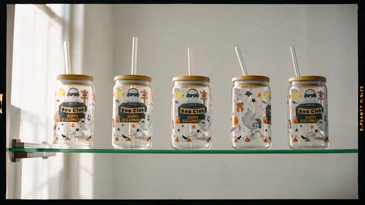 Boo Club Halloween Ghost Glass Tumbler 16oz