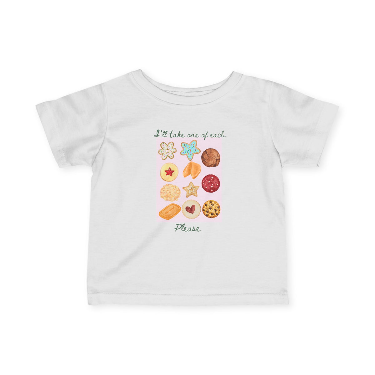 ‘I’ll Take One of Each Please’ Cookie Illustration Baby Shirt