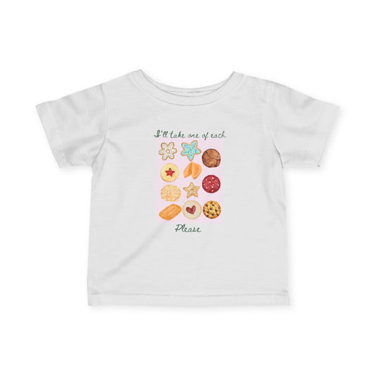 ‘I’ll Take One of Each Please’ Cookie Illustration Baby Shirt