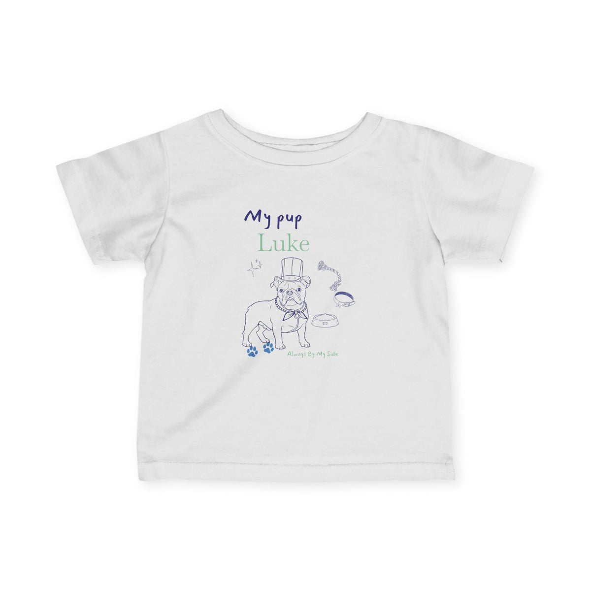 English Bulldog "My Pup Luke" Puppy Graphic Baby Shirt