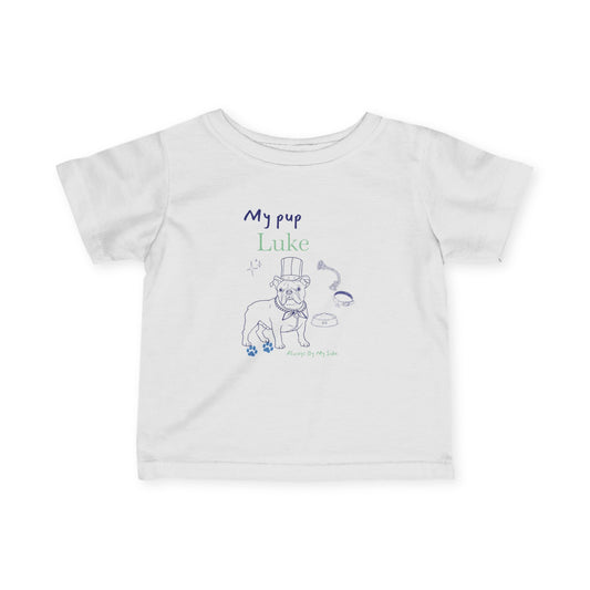 English Bulldog "My Pup Luke" Puppy Graphic Baby Shirt