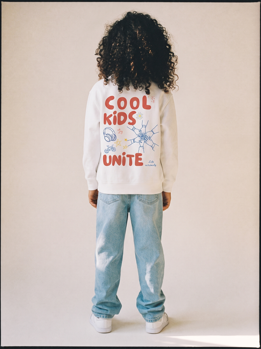 "Every kid is a cool kid” unisex Graphic Crewneck Sweatshirt - big kids