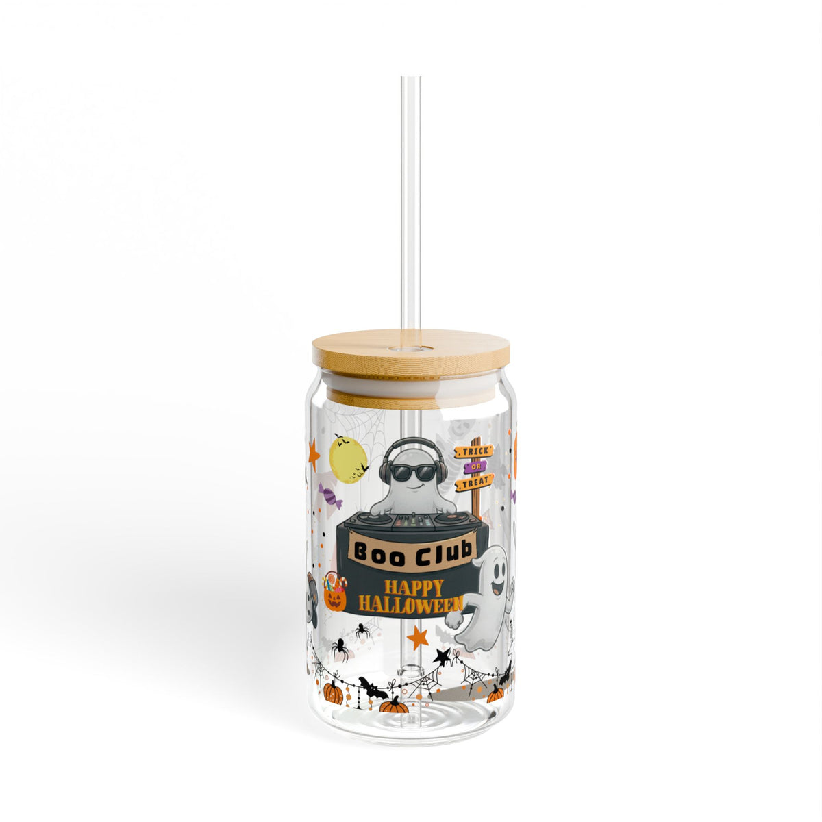 Boo Club Halloween Ghost Glass Tumbler 16oz
