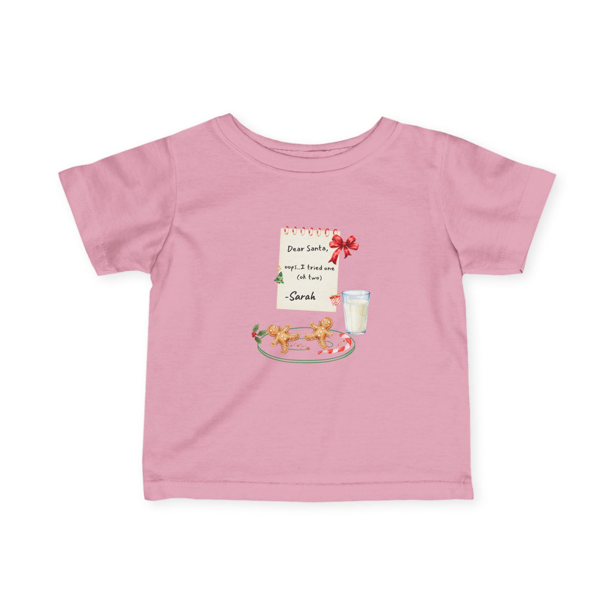 “Dear Santa, I Did My Best” Christmas Milk & Cookies Baby Shirt ,Infant Tee