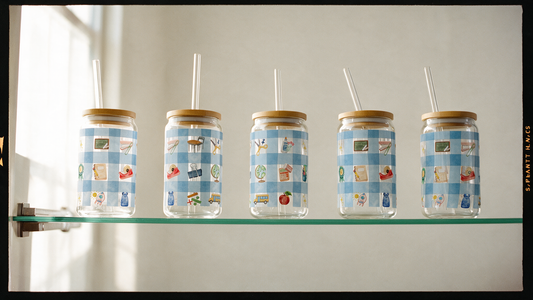 Teacher Checkered Glass Tumbler 16oz