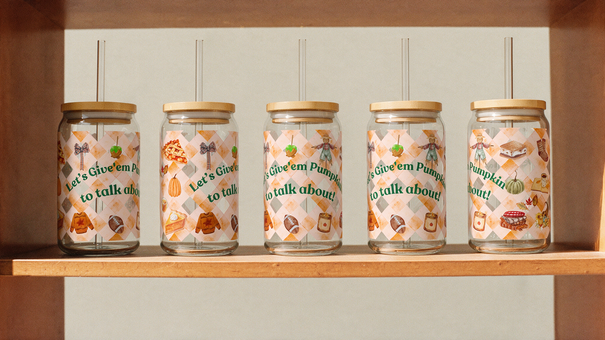 Pumpkin Glass Tumbler 16oz