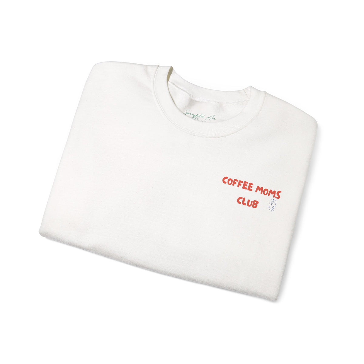 Coffee Moms Unite Sweatshirt — “Coffee Mom Club” Cozy Crewneck for Moms red and blue