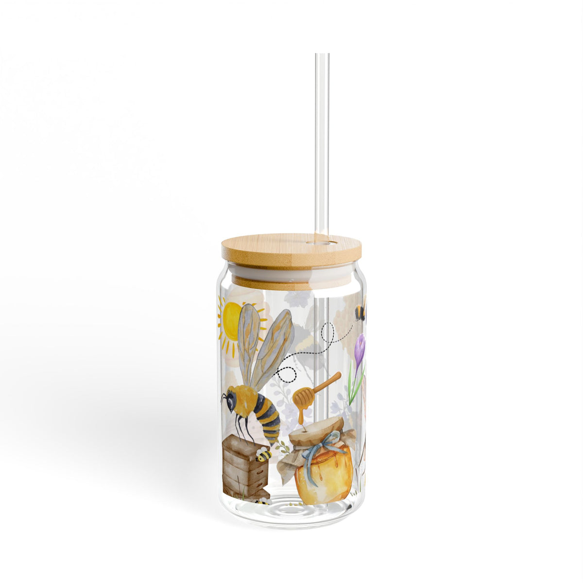 Love for Bees Glass Tumbler 16oz
