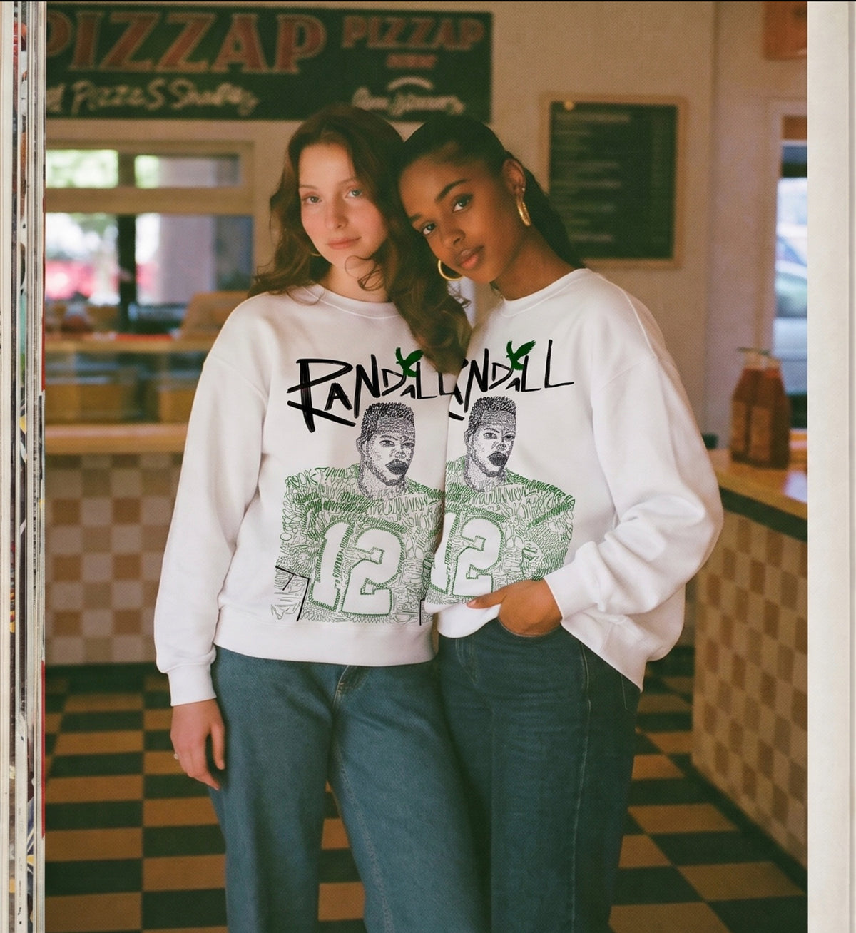 Randall Vintage Portrait Crewneck Sweatshirt, hand drawn illustration , Philly legend crewneck